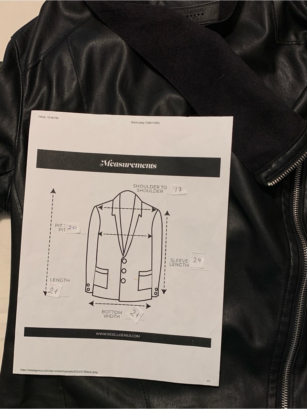 BlankNYC Women’s Black Faux Leather Asymmetrical Zip Jacket - Picture 6 of 7